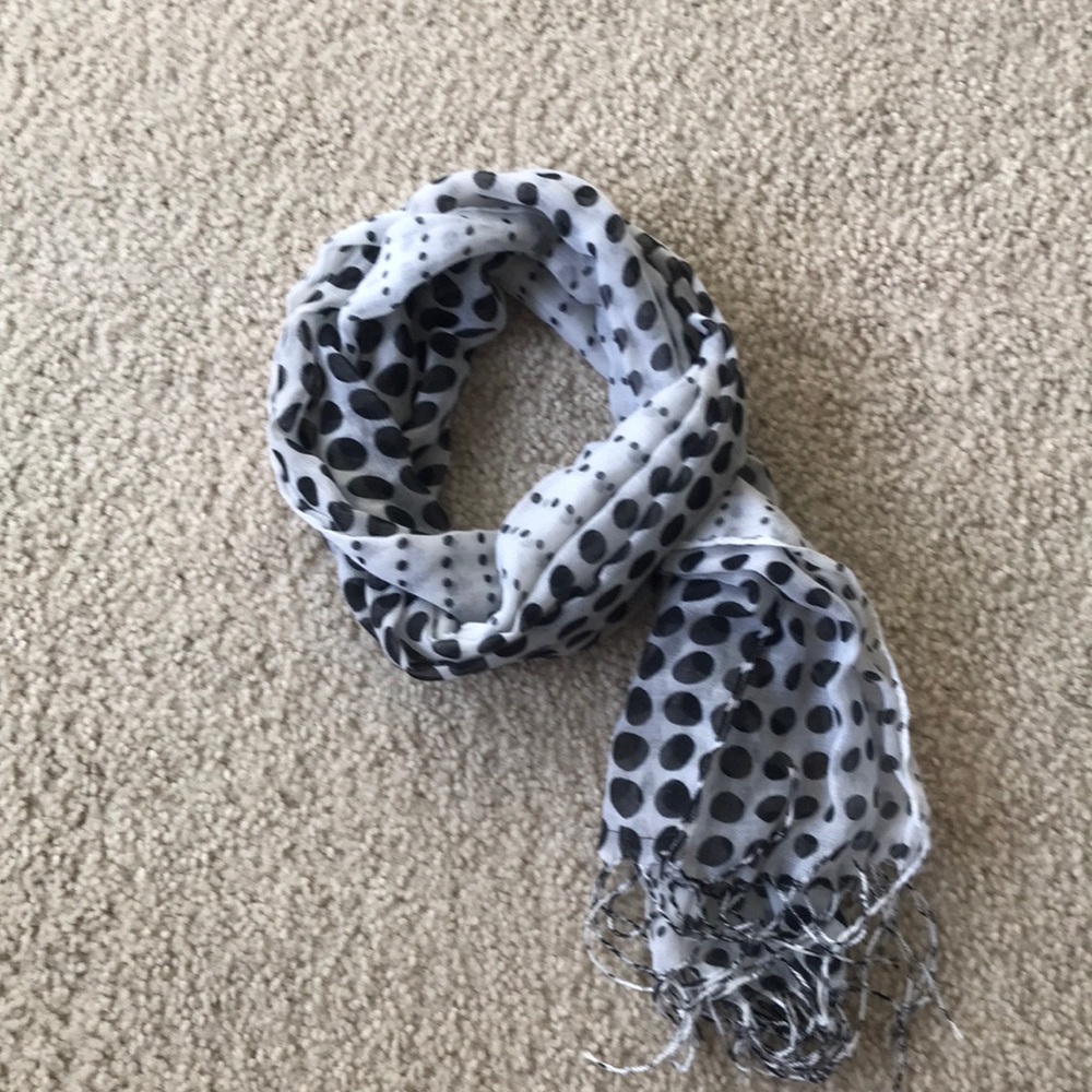 Black and White Polka Dot Scarf